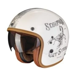Scorpion Belfast Evo Pique Motorhelm -Motorfiets Accessoires Winkel scorpion belfast evo pique creme noir 7090